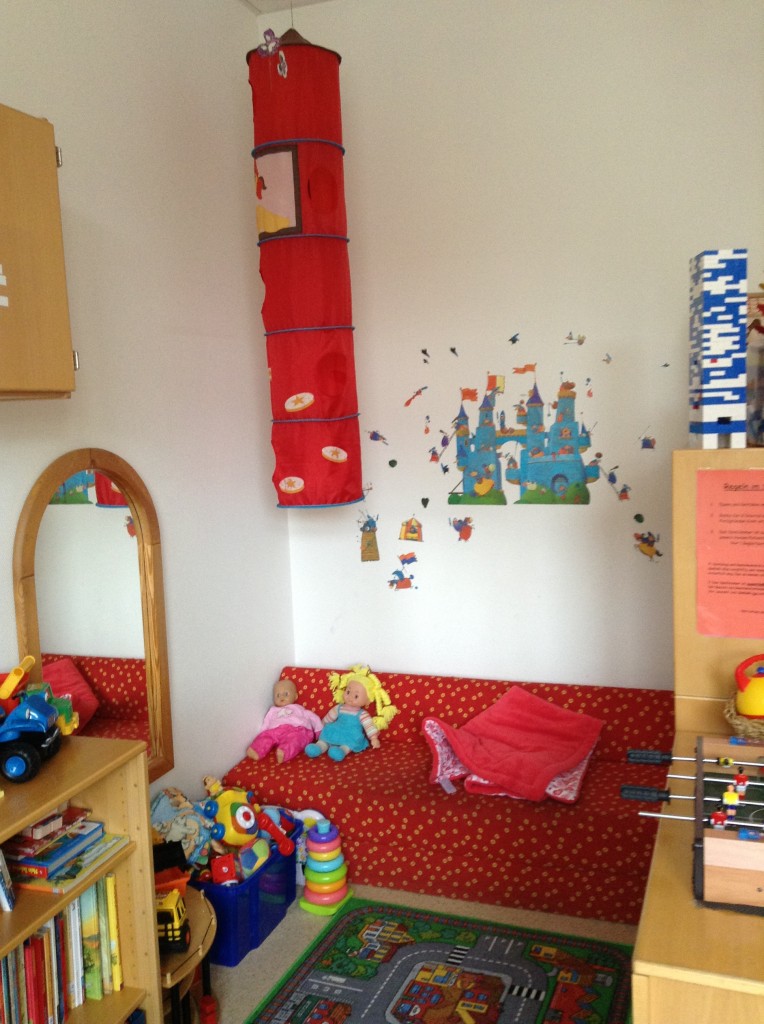 This cozy corner is also part of the nursery room where recuperating children indulge in bit of art therapy.