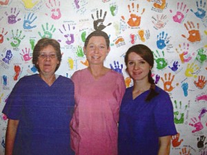 Always ready to help! Siegried Siegfried (nursery teacher), Agnes Muench (nurse) and Ludmilla Mauer(nursery teacher)from the childrenâ€™s cardiology ward in Giessen, Germany (from left to right).