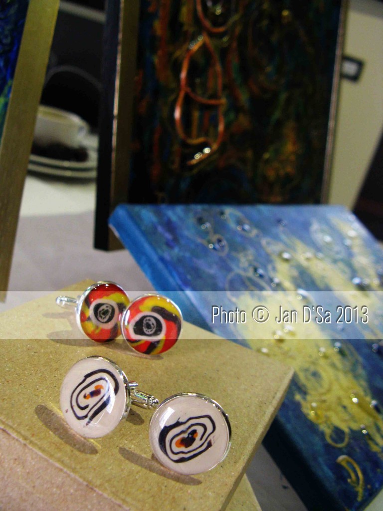 The cufflinks - a result of creating intuitive art!