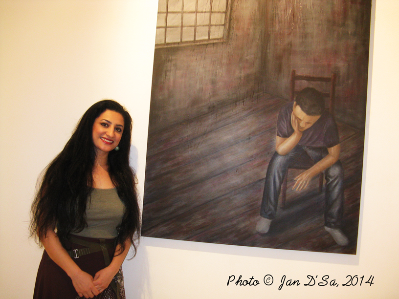Shaok Tahir with her 'Untitled' work 
